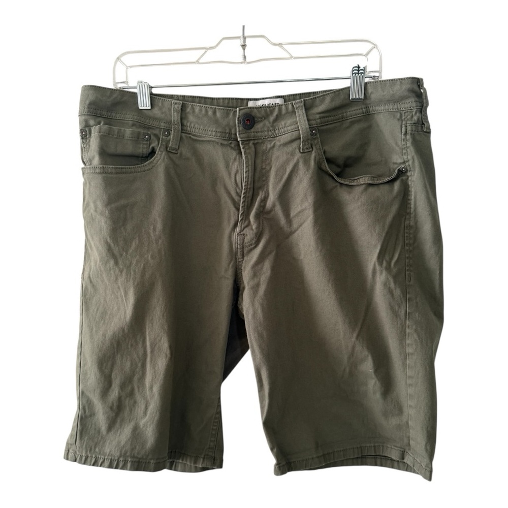 Jack & Jones Men’s Size Xl Shorts 10” Olive Green Cotton